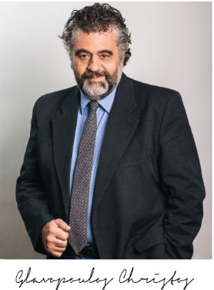 Christos Glavopoulos, the founder of Glavopoulos Loss Adjusters with a resolute look